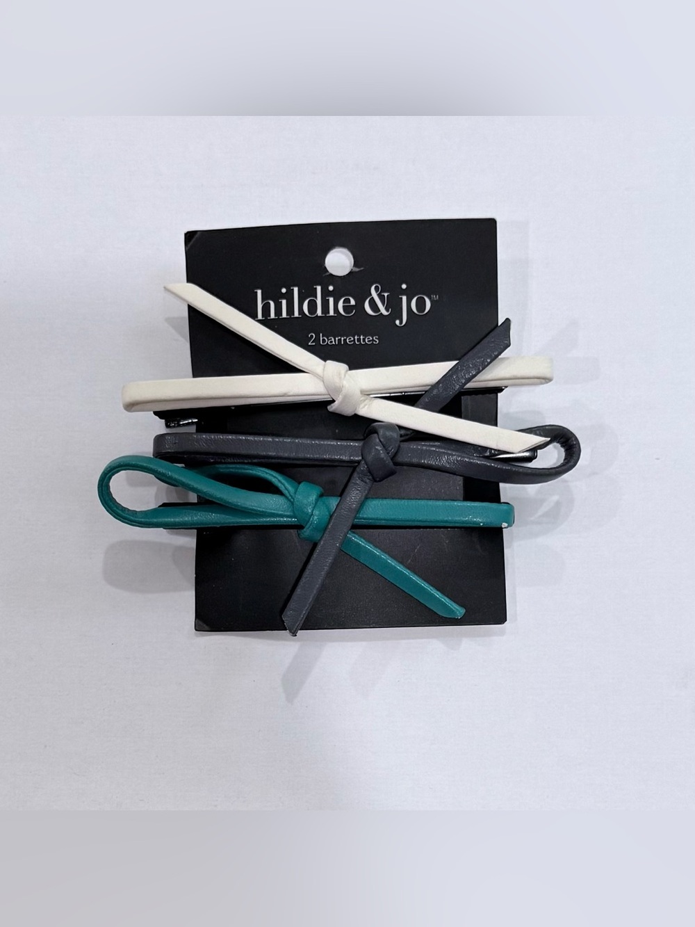 NEW hildie & jo 3 pack vegan leather hair barrettes